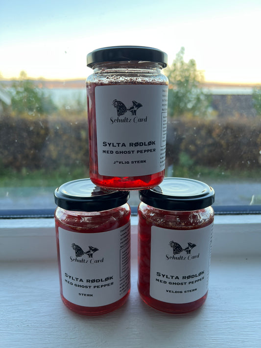 Sylta rødløk m/ghost pepper